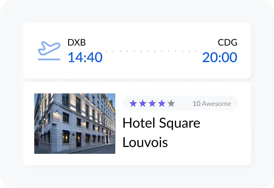 hotels and flights for business